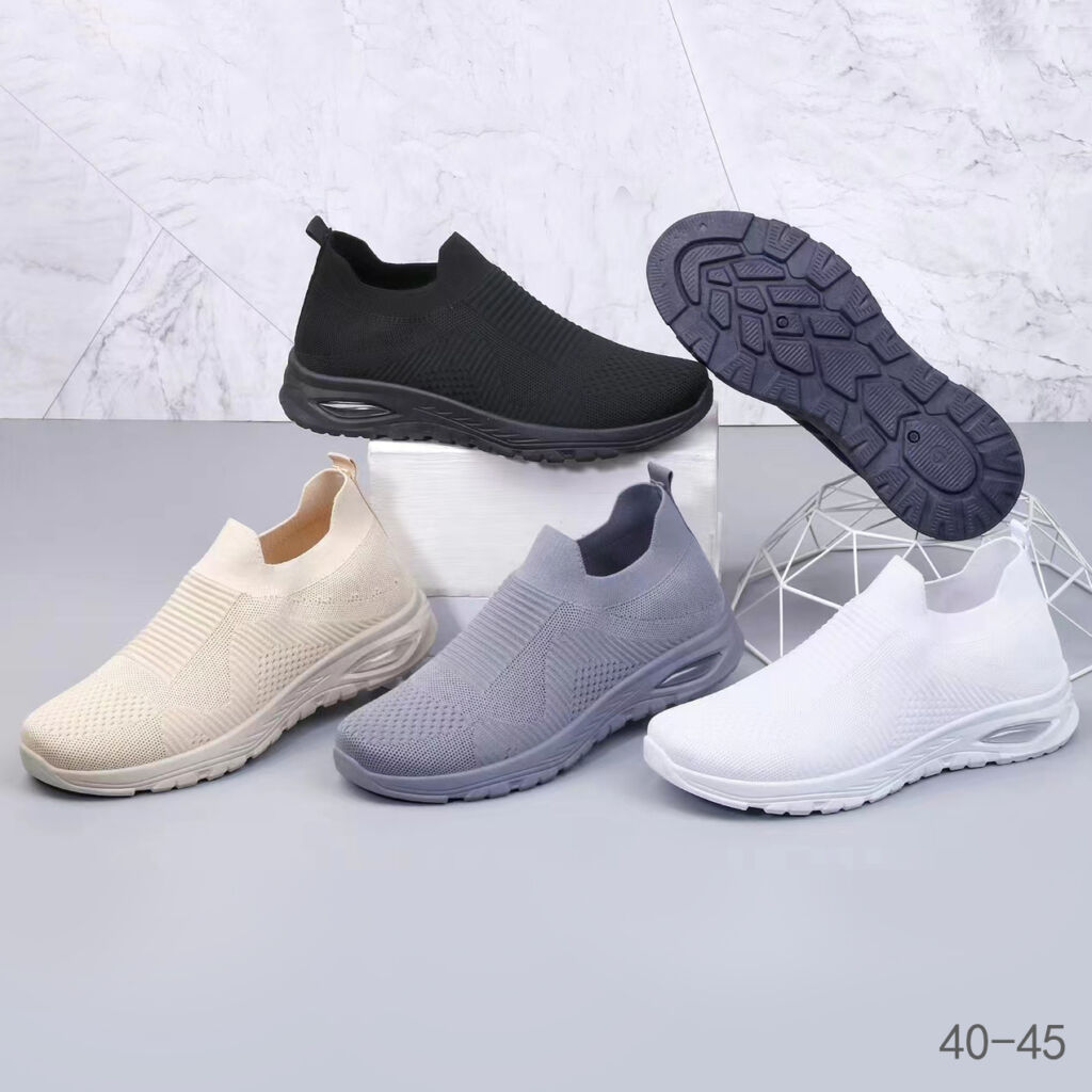 High Quality Knitting White Mens Sneakers